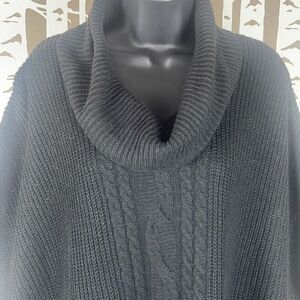 Cowl Neck Knitted Poncho S/M